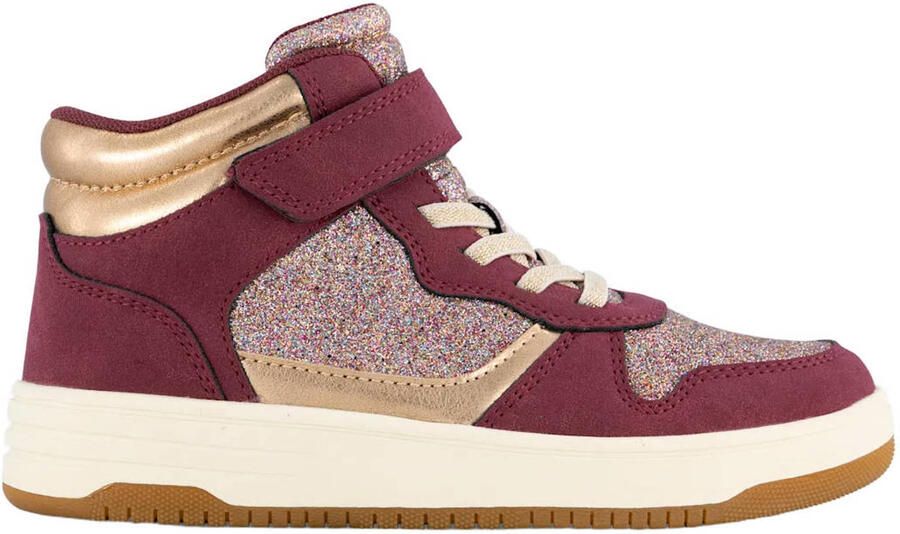 Graceland sneakers met glitters donkerrood