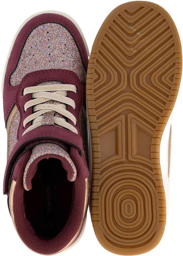 Graceland sneakers met glitters donkerrood - Foto 2