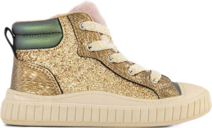 Graceland sneakers met glitters goud groen