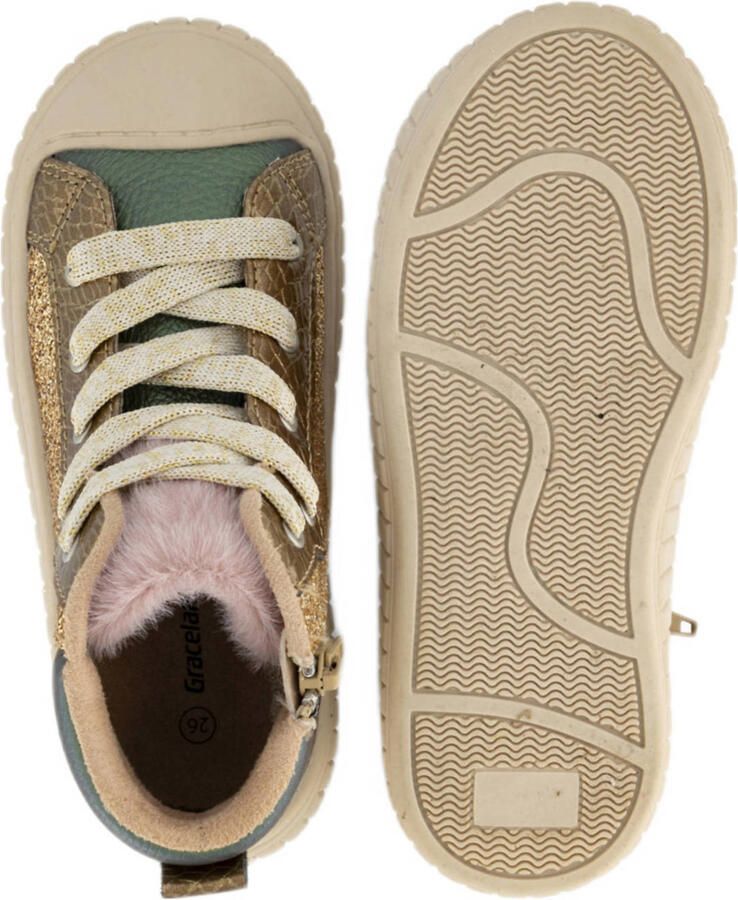 Graceland sneakers met glitters goud groen - Foto 2