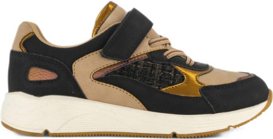 Graceland sneakers zwart beige goud