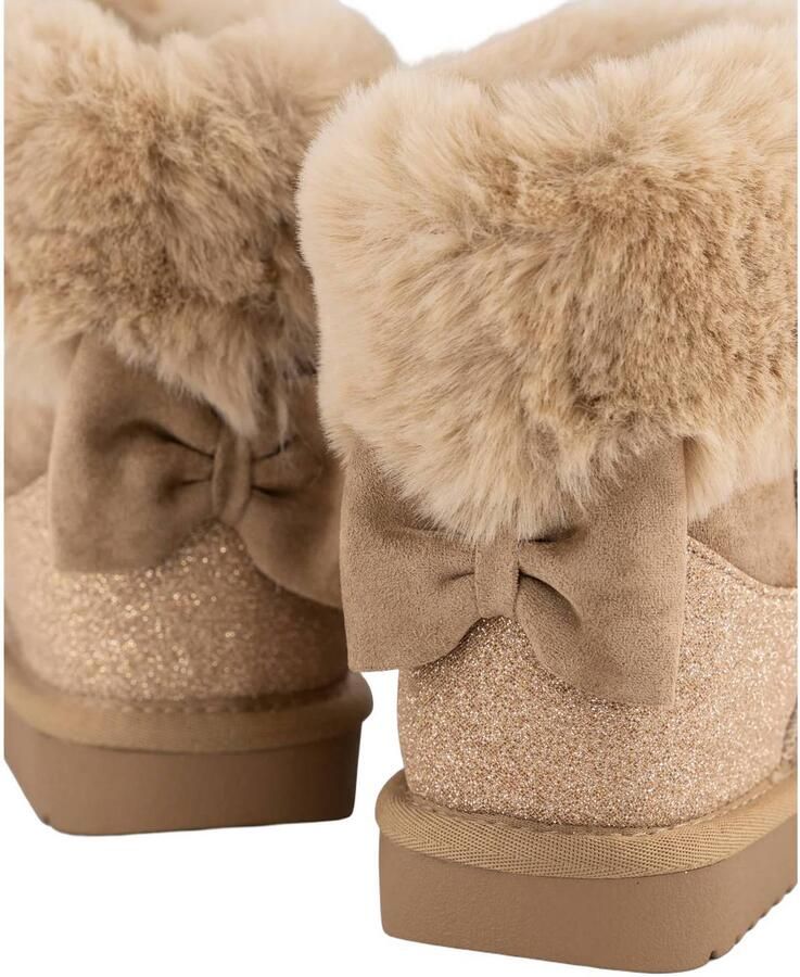 Graceland suède enkelboots met glitters beige - Foto 3