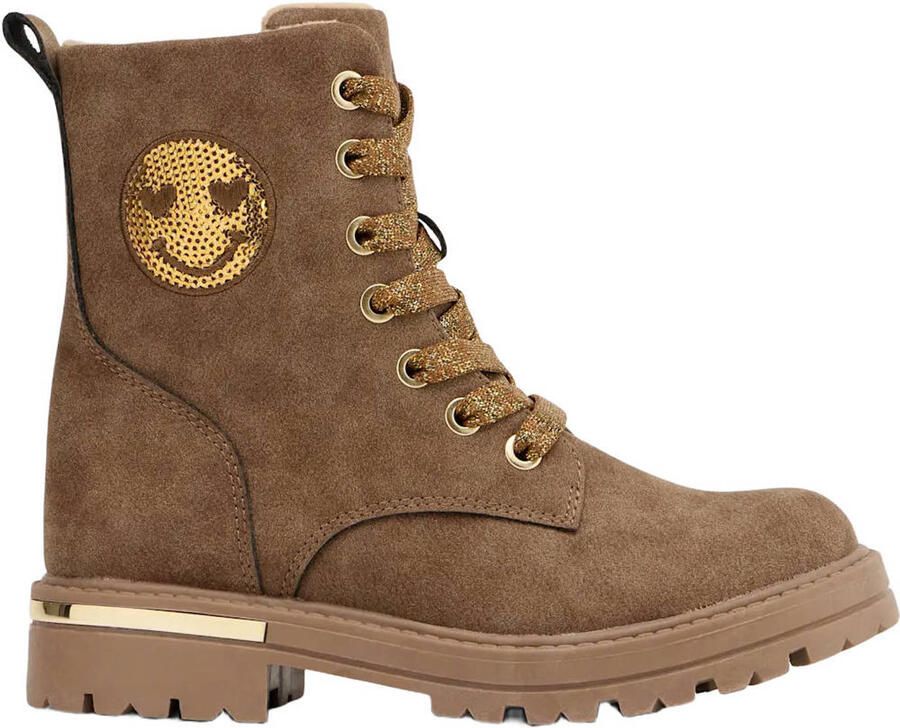 Graceland suède enkelboots met profielzool bruin