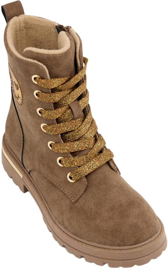 Graceland suède enkelboots met profielzool bruin - Foto 3