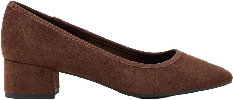 Graceland suède pumps met blokhak bruin