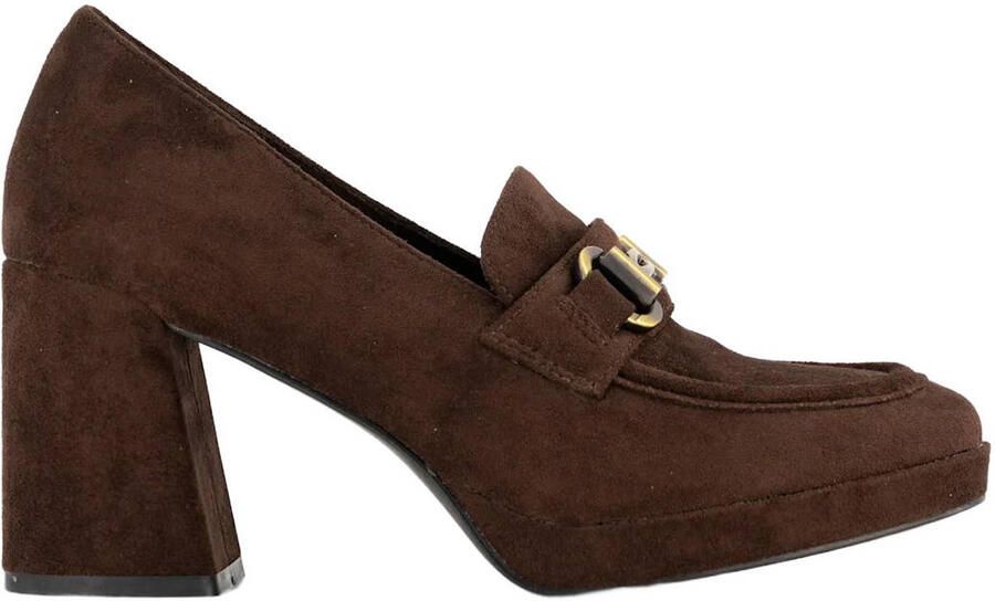 Graceland suède pumps met blokhak bruin