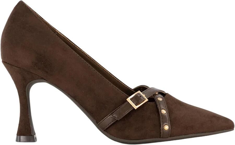 Graceland suède pumps met hak bruin