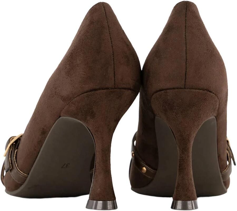 Graceland suède pumps met hak bruin - Foto 3