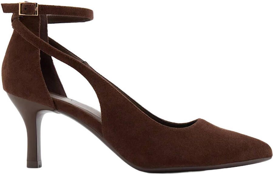 Graceland suède pumps met naaldhak bruin
