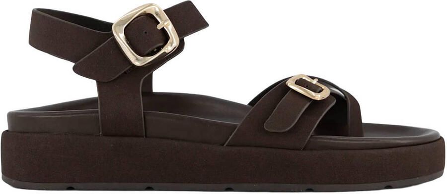 Graceland suède sandalen donkerbruin