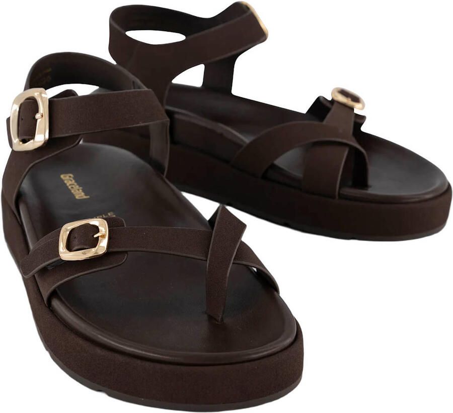 Graceland suède sandalen donkerbruin - Foto 2