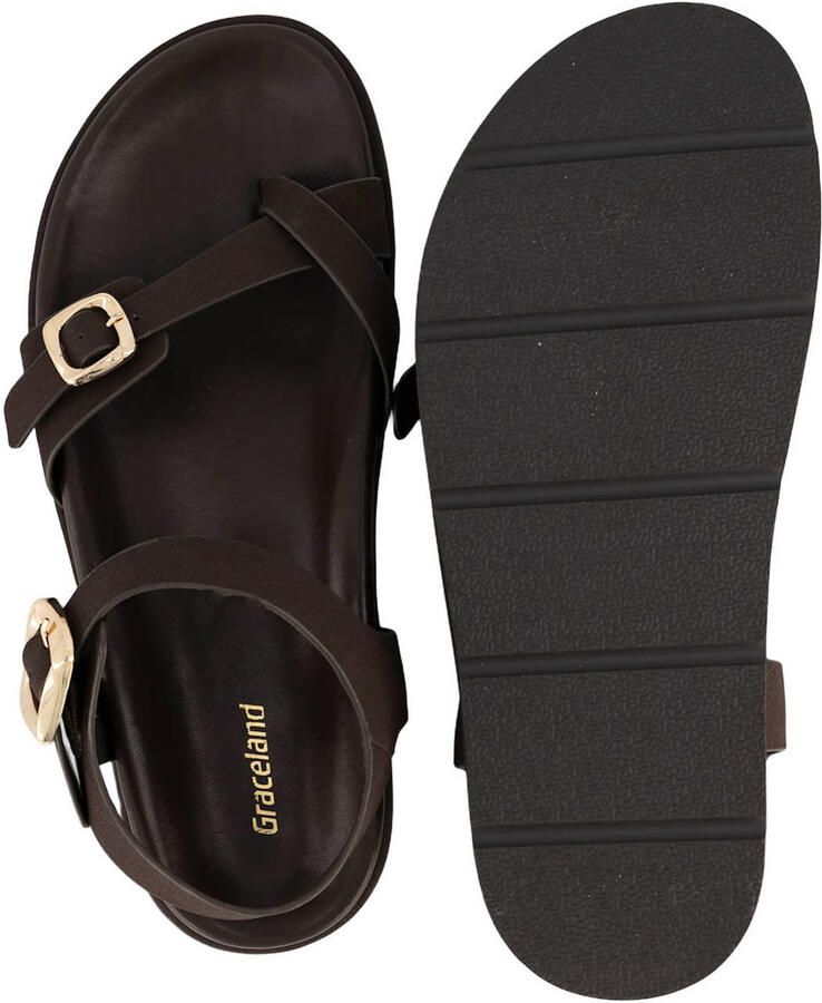 Graceland suède sandalen donkerbruin - Foto 3