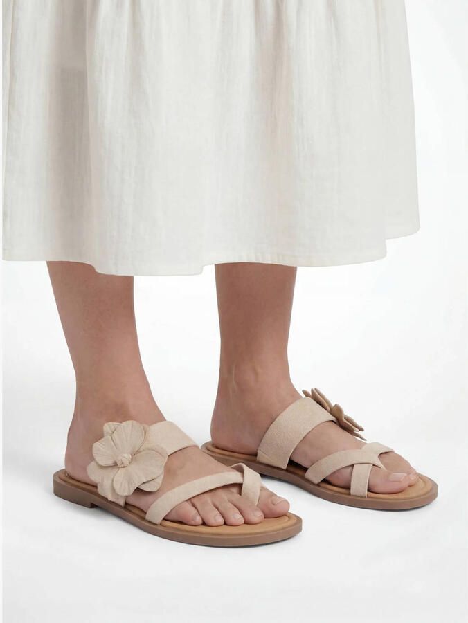 Graceland suède slippers beige