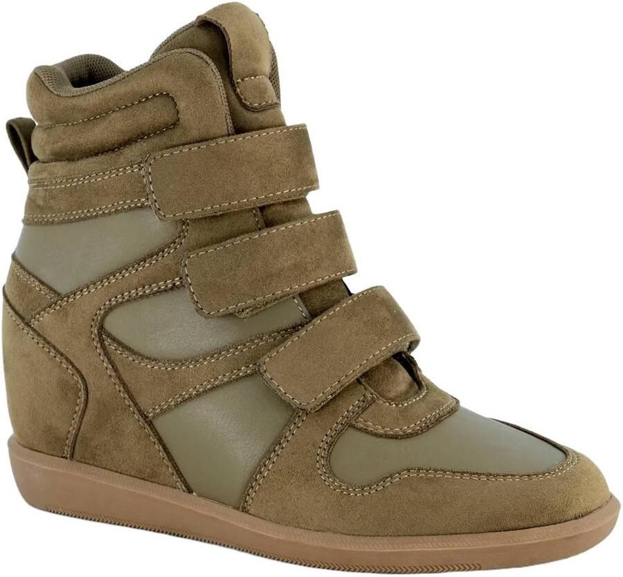 Graceland suède sneakers met sleehak beige - Foto 2