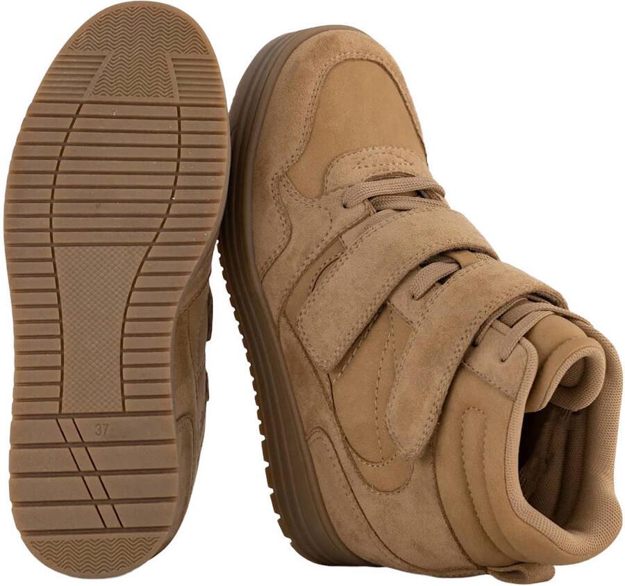 Graceland suède sneakers met sleehak cognac - Foto 2