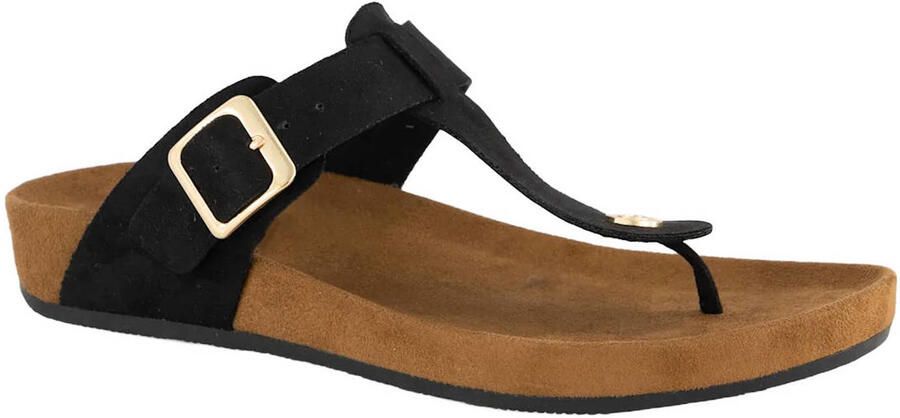Graceland suède teenslippers zwart - Foto 3