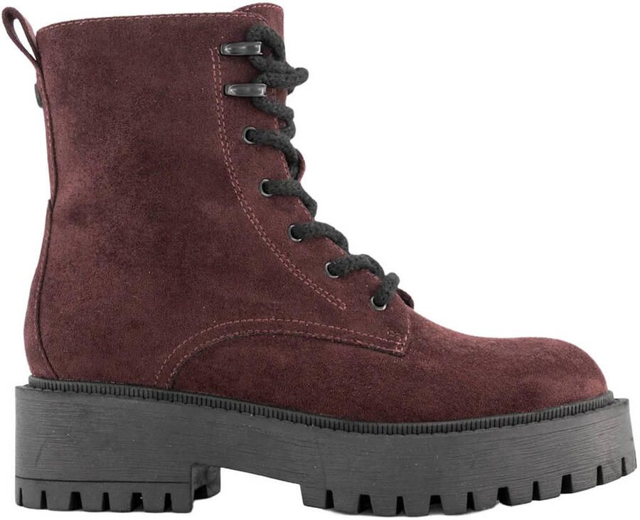 Graceland suède veterboots met profielzool bordeaux