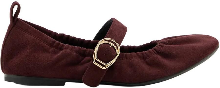 Graceland suèdelook ballerina's bordeaux