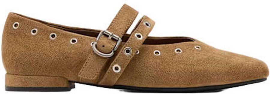 Graceland suèdelook ballerina's met studs camel