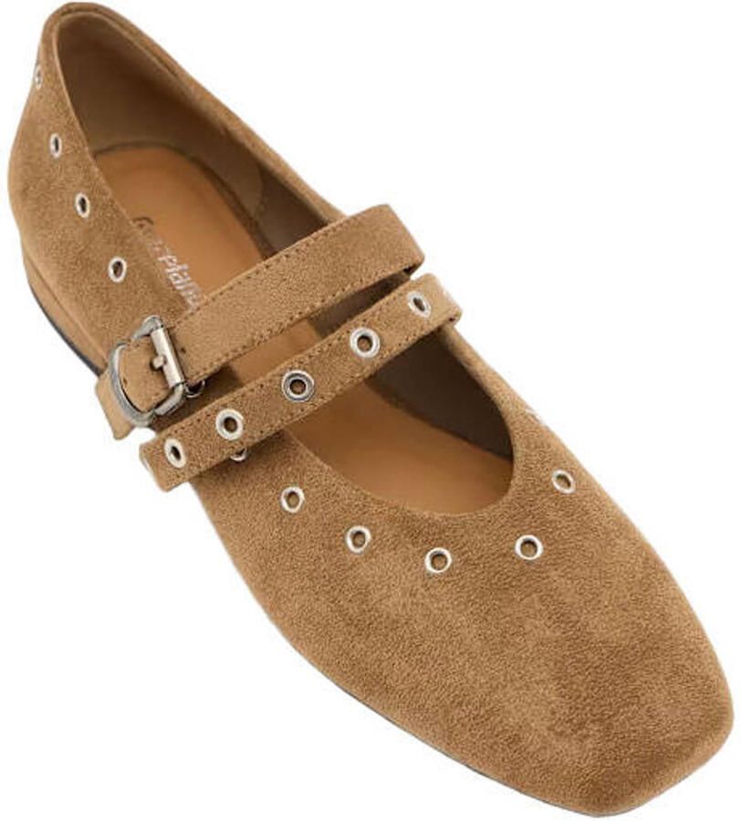 Graceland suèdelook ballerina's met studs camel - Foto 2