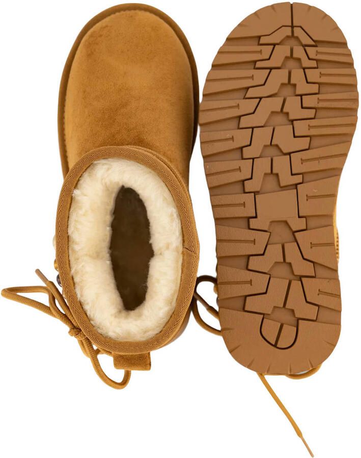 Graceland suèdelook enkelboots met kraaltjes cognac - Foto 3