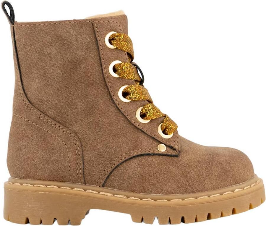 Graceland suèdelook enkelboots met profielzool bruin