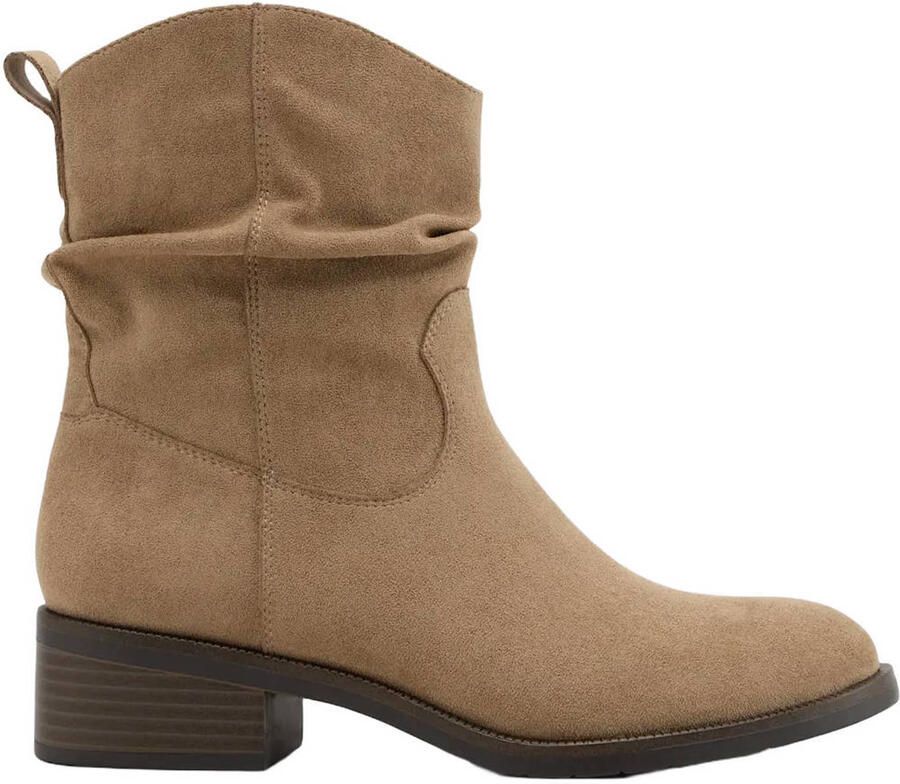 Graceland suèdelook enkellaarzen beige
