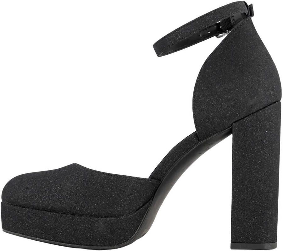 Graceland suèdelook pumps met blokhak zwart - Foto 3