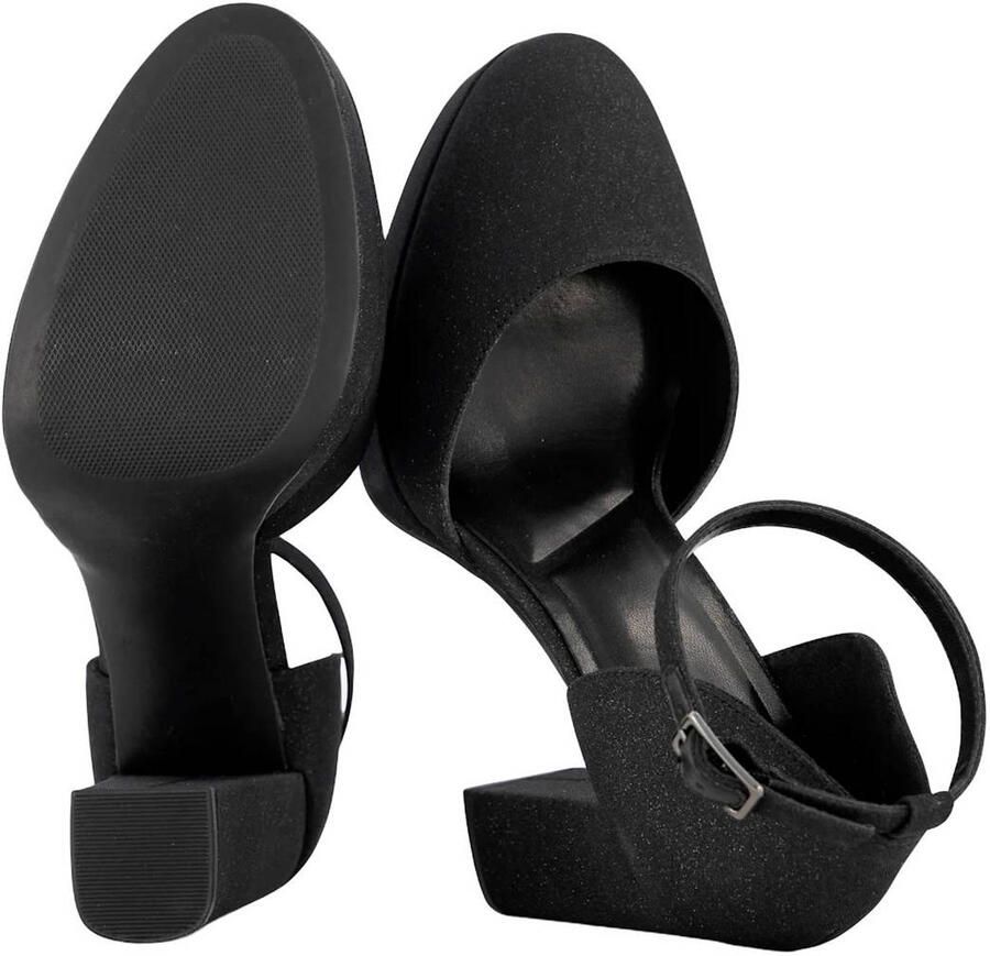 Graceland suèdelook pumps met blokhak zwart - Foto 2