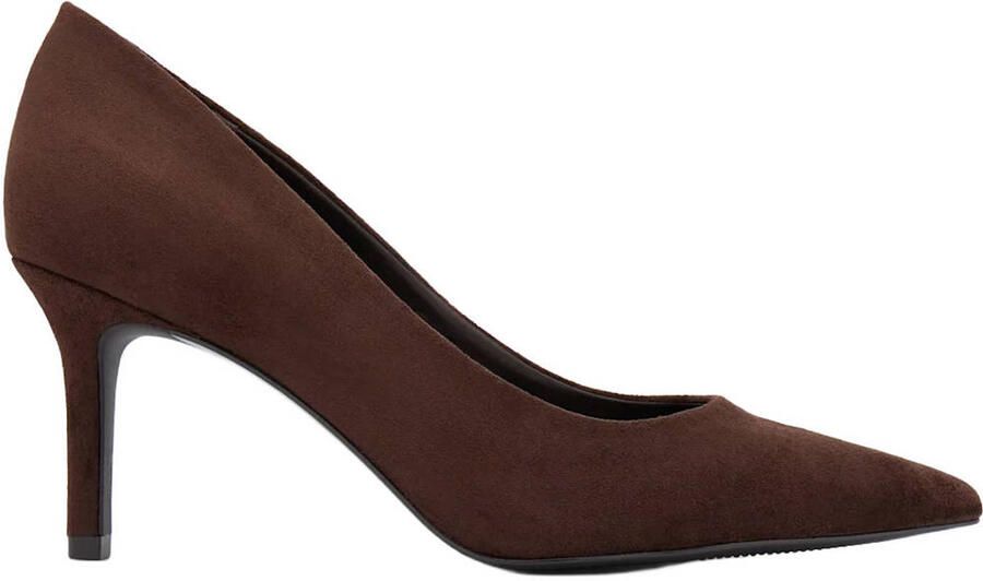 Graceland suèdelook pumps met naaldhak bruin