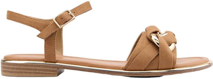 Graceland suèdelook sandalen cognac goud