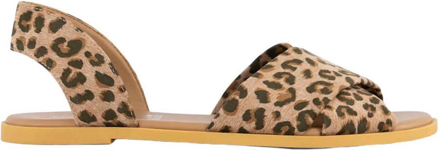 Graceland suèdelook sandalen met panterprint beige