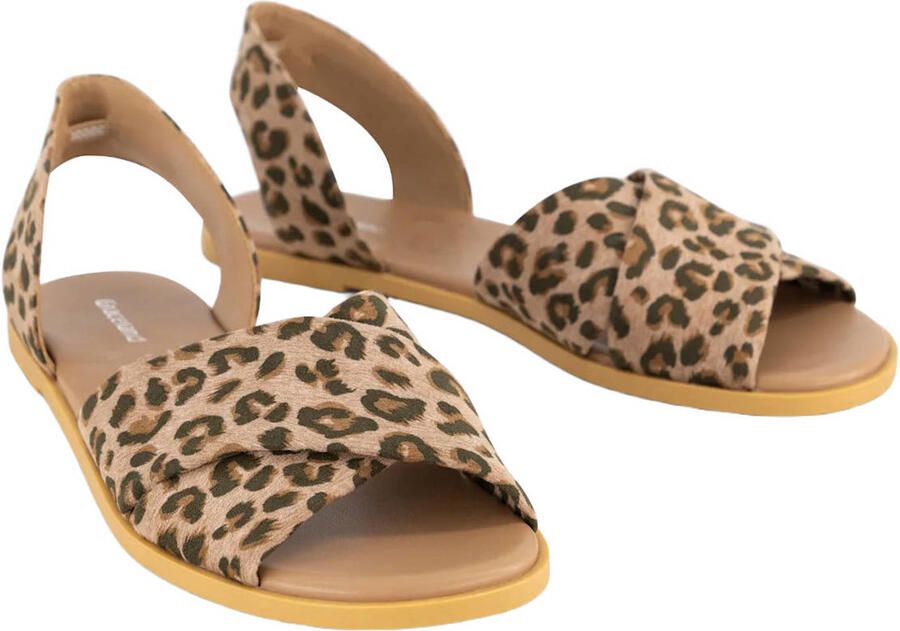 Graceland suèdelook sandalen met panterprint beige - Foto 2