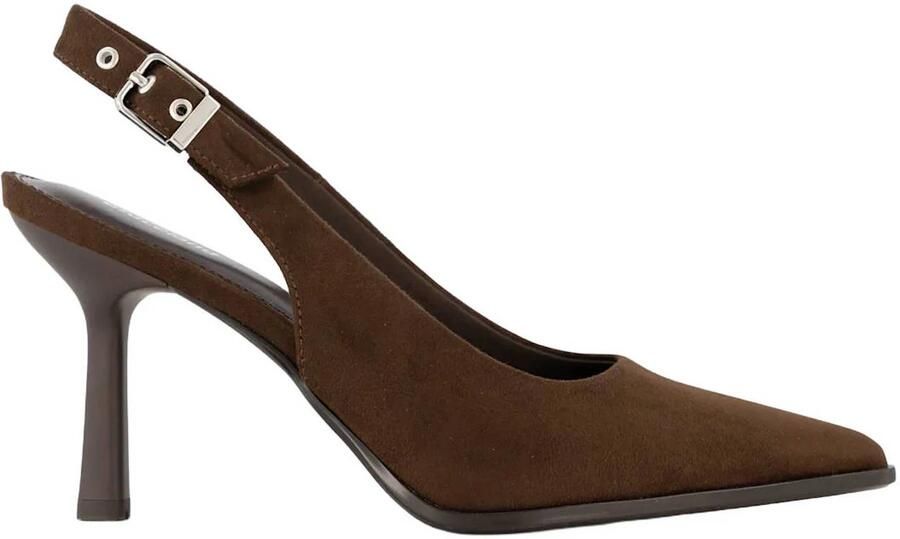 Graceland suèdelook slingback pumps met naaldhak bruin
