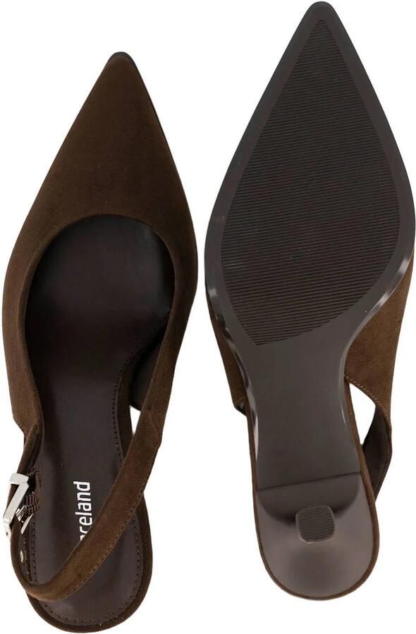 Graceland suèdelook slingback pumps met naaldhak bruin - Foto 3