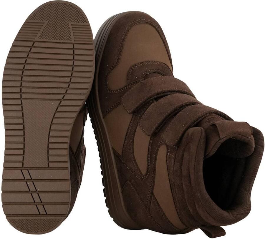 Graceland suèdelook sneakers met sleehak bruin - Foto 3