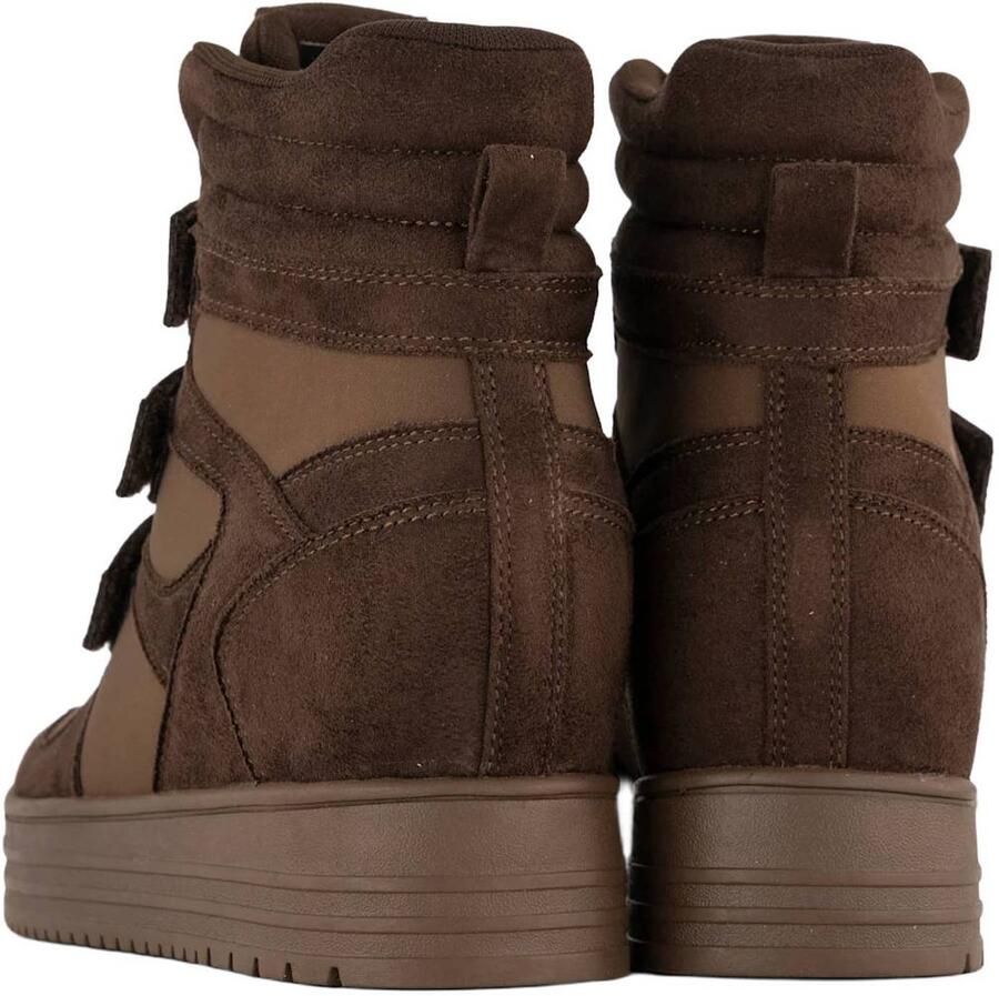 Graceland suèdelook sneakers met sleehak bruin - Foto 2