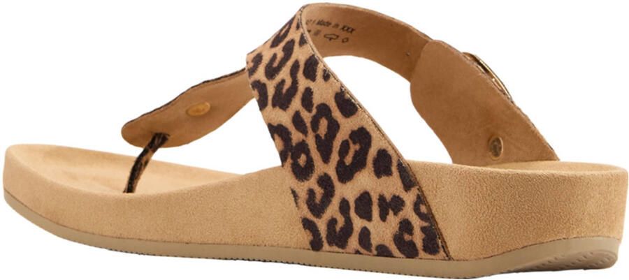 Graceland teenslippers met panterprint beige zwart - Foto 2