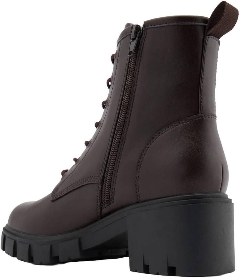 Graceland veterboots met blokhak en profielzool bruin - Foto 2