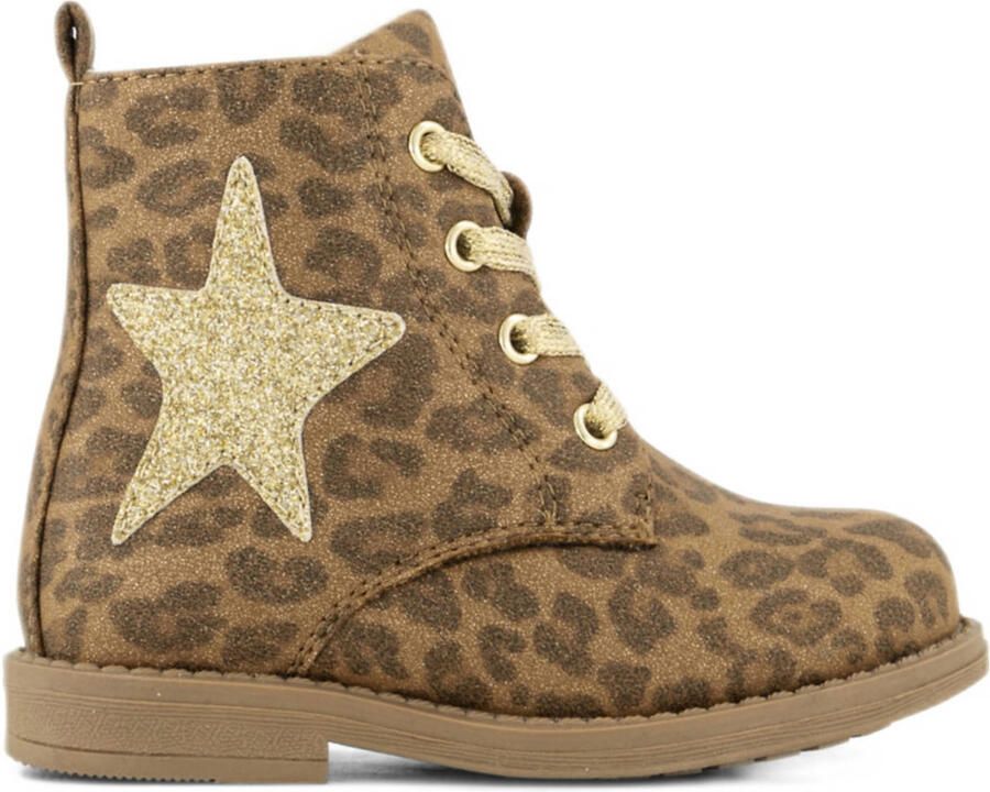 Graceland veterboots met panterprint bruin