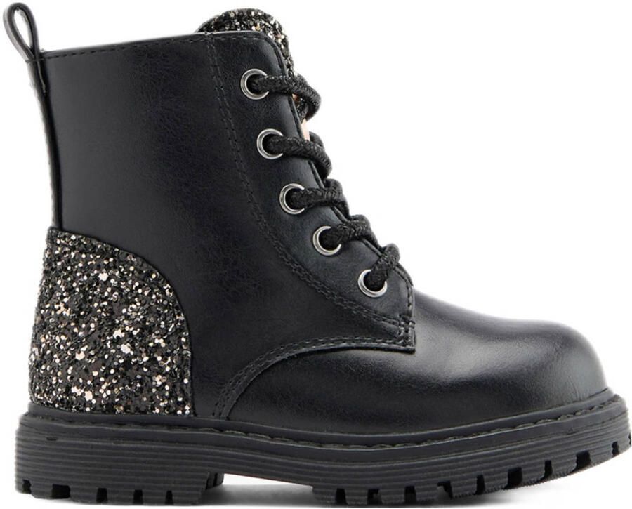 Graceland veterboots zwart zilver