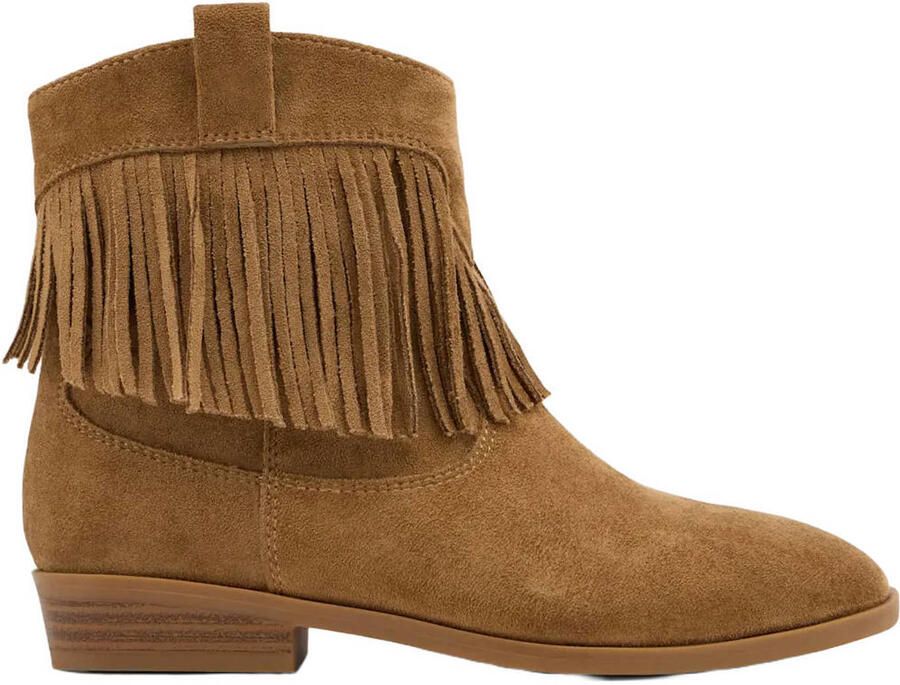 Graceland western suèdelook laarzen met franjes cognac