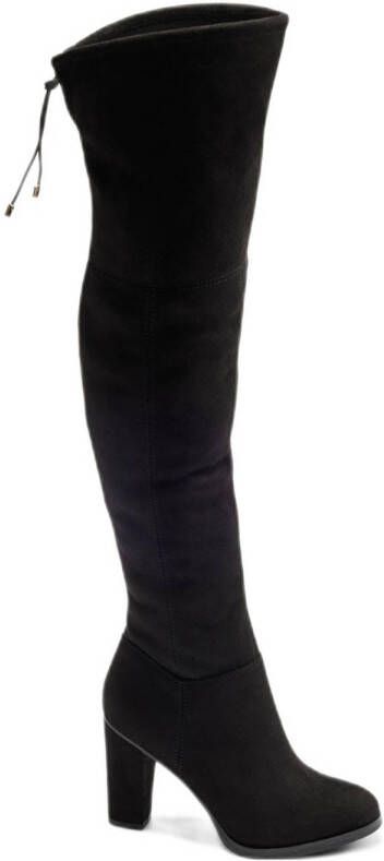 Graceland imitatiesuède overknee laarzen zwart