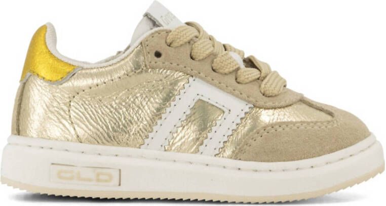 Graceland leren sneakers beige goud