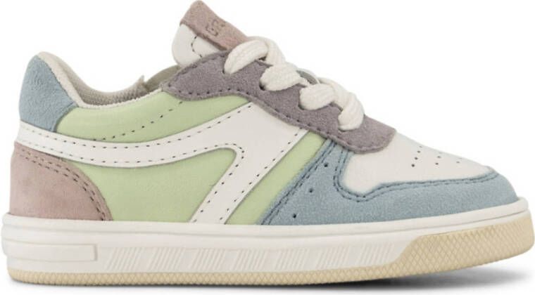 Graceland leren sneakers roze groen blauw
