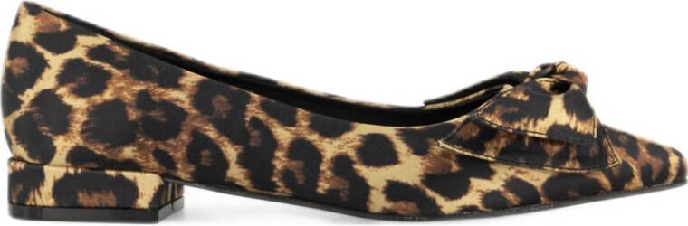 Graceland loafers met panterprint beige zwart
