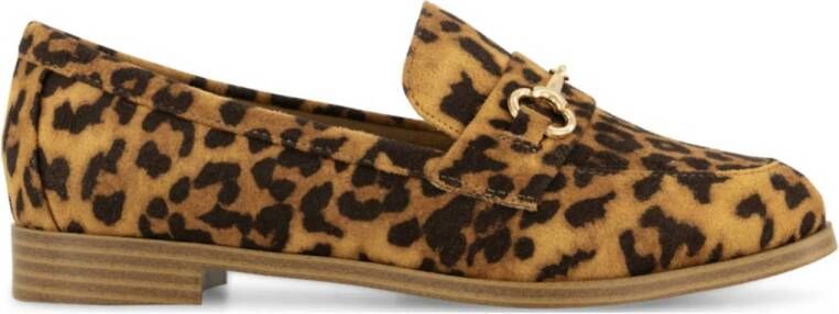 Graceland loafers met panterprint cognac zwart