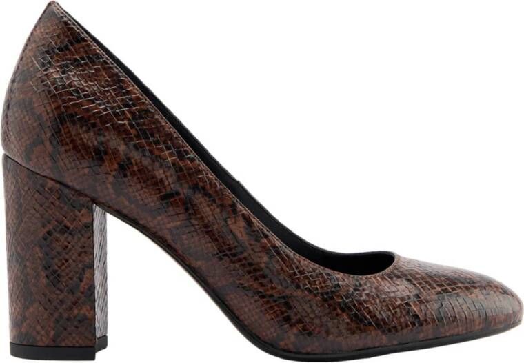 Graceland pumps met slangenprint bruin