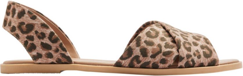 Graceland sandalen met panterprint beige bruin