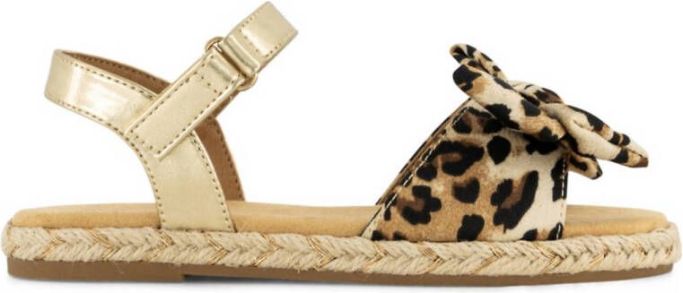 Graceland sandalen met panterprint goud beige zwart